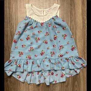 Chenault girl high/low ruffle top size 5